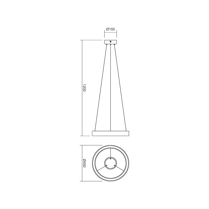 Redo 01-671 - LED Lustr na lanku LOOP LED/38W/230V pr. 45 cm bílá