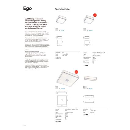 Redo 01-703 - Koupelnové nástěnné svítidlo EGO 2xE14/28W/230V 36 cm IP44 lesklý chrom