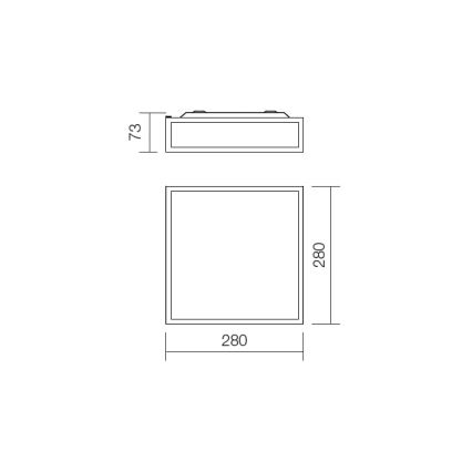 Redo 01-705 - Koupelnové stropní svítidlo EGO 2xE27/60W/230V 28x28 cm IP44