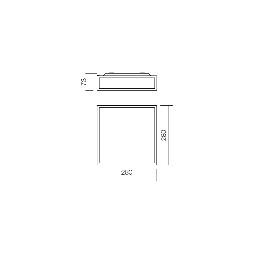 Redo 01-705 - Koupelnové stropní svítidlo EGO 2xE27/60W/230V 28x28 cm IP44
