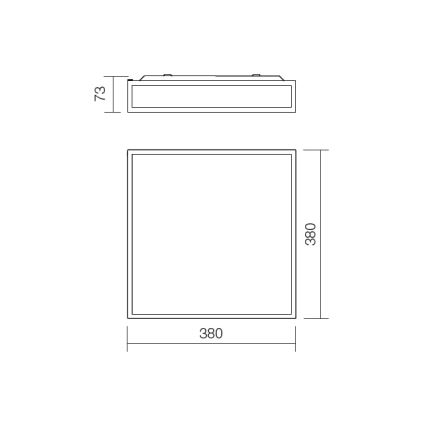 Redo 01-706 - Koupelnové stropní svítidlo EGO 4xE27/60W/230V 38x38 cm IP44