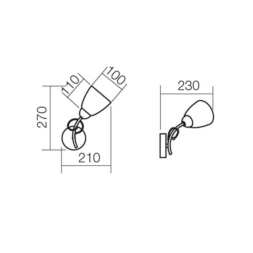 Redo 02-649 - Nástěnná lampa NOELLA 1xE14/28W/230V mosaz