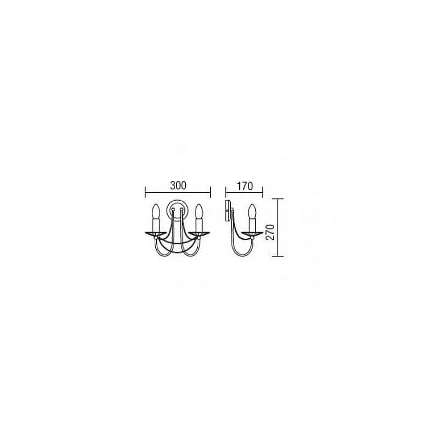 Redo 02-859 - Nástěnná lampa ARIEL 2xE14/28W/230V měď