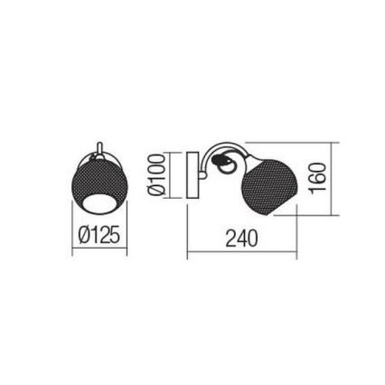 Redo 02-969 - Nástěnná lampa ASPERA 1xE14/28W/230V černá