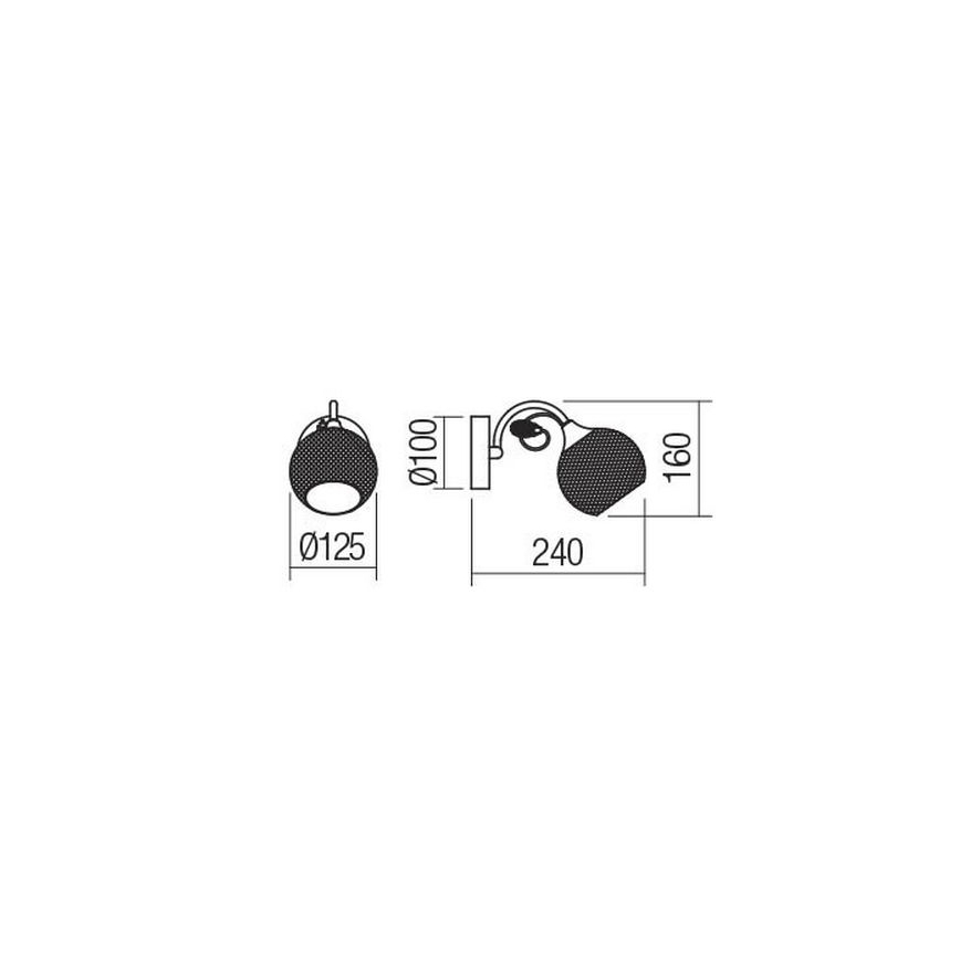 Redo 02-969 - Nástěnná lampa ASPERA 1xE14/28W/230V černá