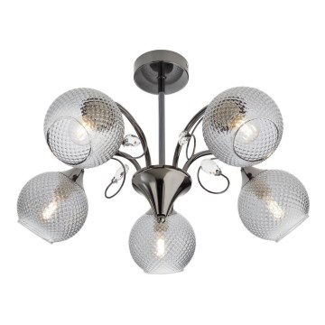 Redo 02-971 - Lustr na tyči ASPERA 5xE14/28W/230V černá