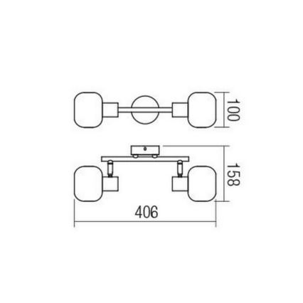 Redo 04-484 - Bodové svítidlo AMBER 2xE14/28W/230V