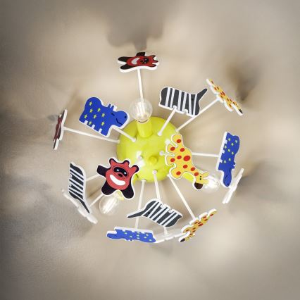 Redo 04-514 - Dětské stropní svítidlo SAFARI 3xE14/28W/230V pr. 41 cm pestrobarevná