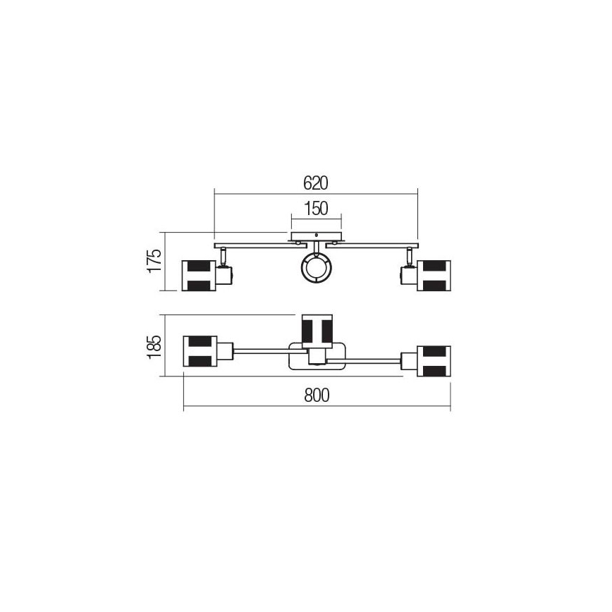 Redo 04-521 - Přisazený lustr BASKET 3xE27/42W/230V bronz
