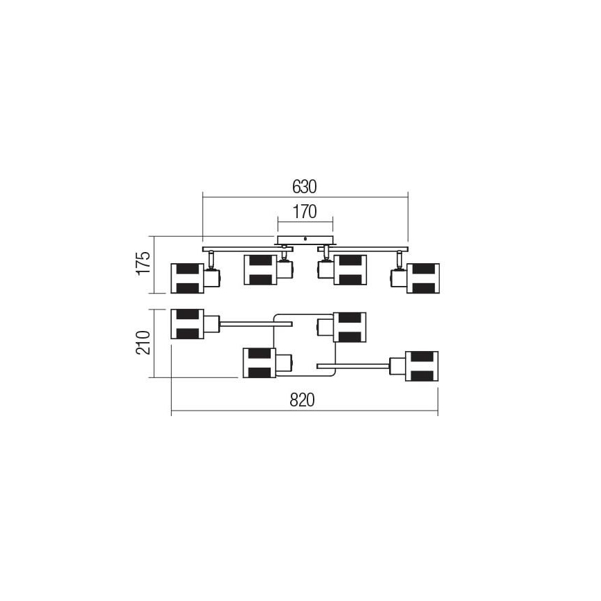 Redo 04-522 - Přisazený lustr BASKET 4xE27/42W/230V bronz