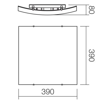 Redo 05-905 - Stropní svítidlo ISIDE 2xE27/42W/230V 39x39 cm čirá