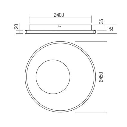 Redo 05-959 - LED Stmívatelné stropní svítidlo SINTESI LED/45W/230V pr. 45 cm 3000-6000K + dálkové ovládání