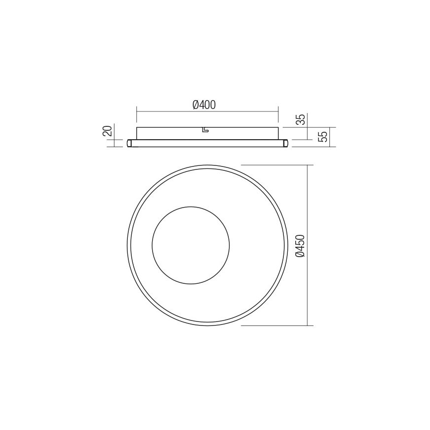 Redo 05-959 - LED Stmívatelné stropní svítidlo SINTESI LED/45W/230V pr. 45 cm 3000-6000K + dálkové ovládání