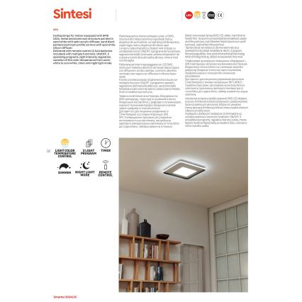 Redo 05-961 - LED Stmívatelné stropní svítidlo SINTESI LED/53W/230V 45x45 cm 3000-6000K + dálkové ovládání