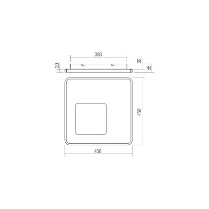 Redo 05-961 - LED Stmívatelné stropní svítidlo SINTESI LED/53W/230V 45x45 cm 3000-6000K + dálkové ovládání