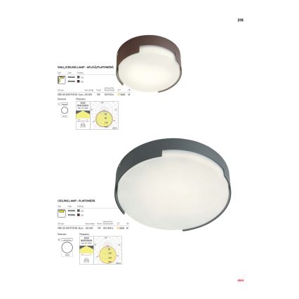 Redo 90004 - LED Venkovní stropní svítidlo SKOR LED/12W/230V pr. 15 cm IP54 hnědá