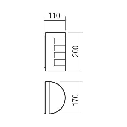 Redo 9001 - Venkovní nástěnné svítidlo EVO 1xE27/11W/230V IP44