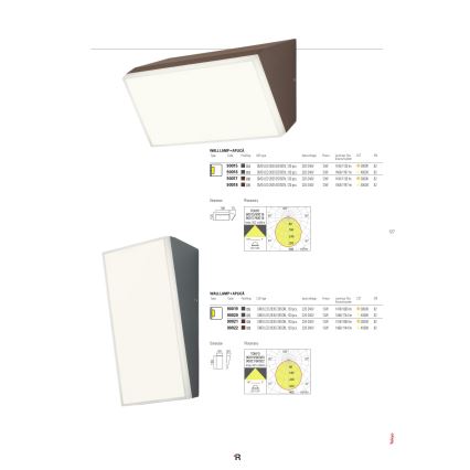 Redo 90021 - LED Venkovní nástěnné svítidlo TOKYO LED/12W/230V 3000K IP54 hnědá