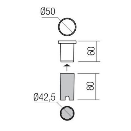 Redo 90042 - LED Venkovní zápustné svítidlo INCAS LED/2,3W/230V IP65