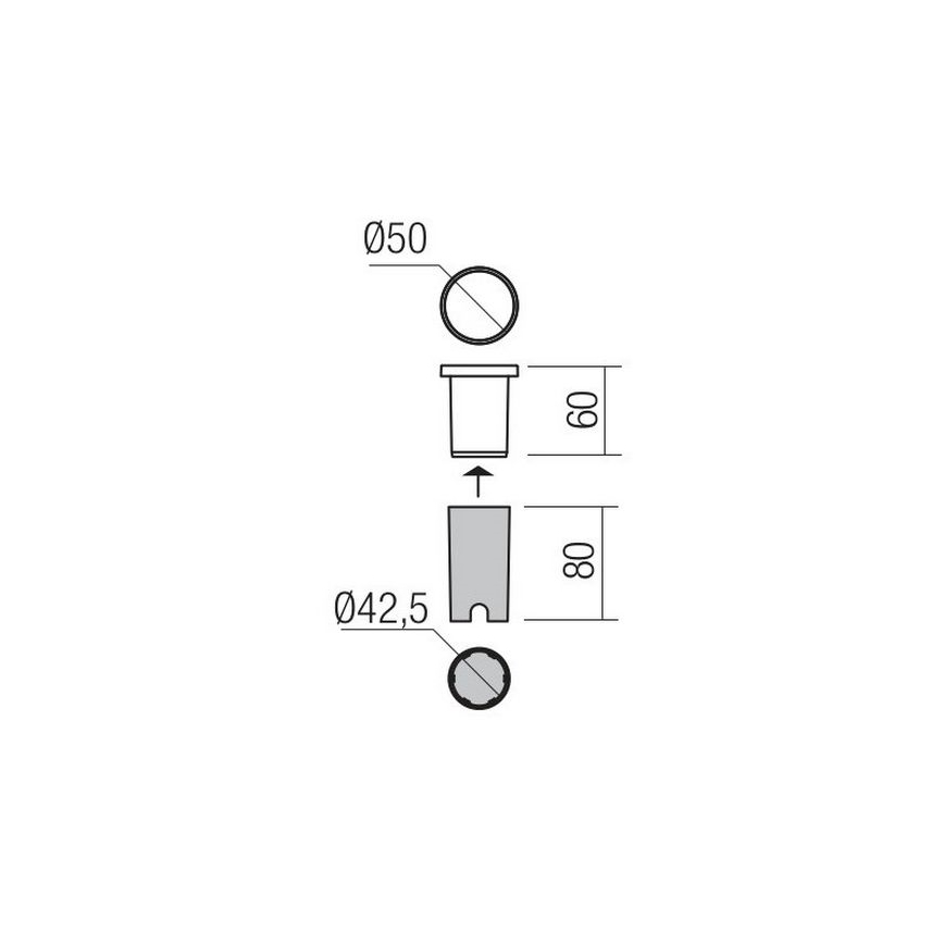 Redo 90042 - LED Venkovní zápustné svítidlo INCAS LED/2,3W/230V IP65