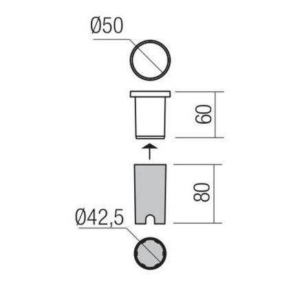 Redo 90044 - LED Venkovní zápustné svítidlo INCAS LED/2,3W/230V IP65