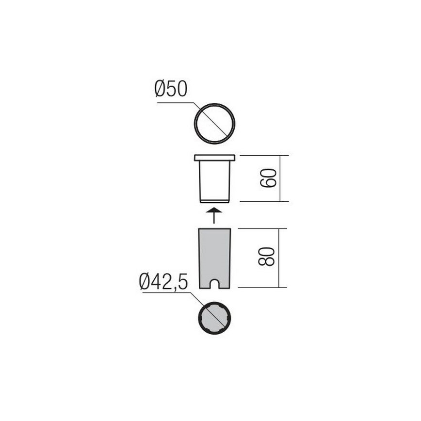 Redo 90044 - LED Venkovní zápustné svítidlo INCAS LED/2,3W/230V IP65