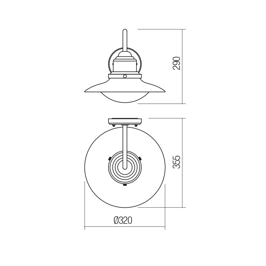 Redo 90093 - Venkovní nástěnná lampa ELIO 1xE27/42W/230V IP44