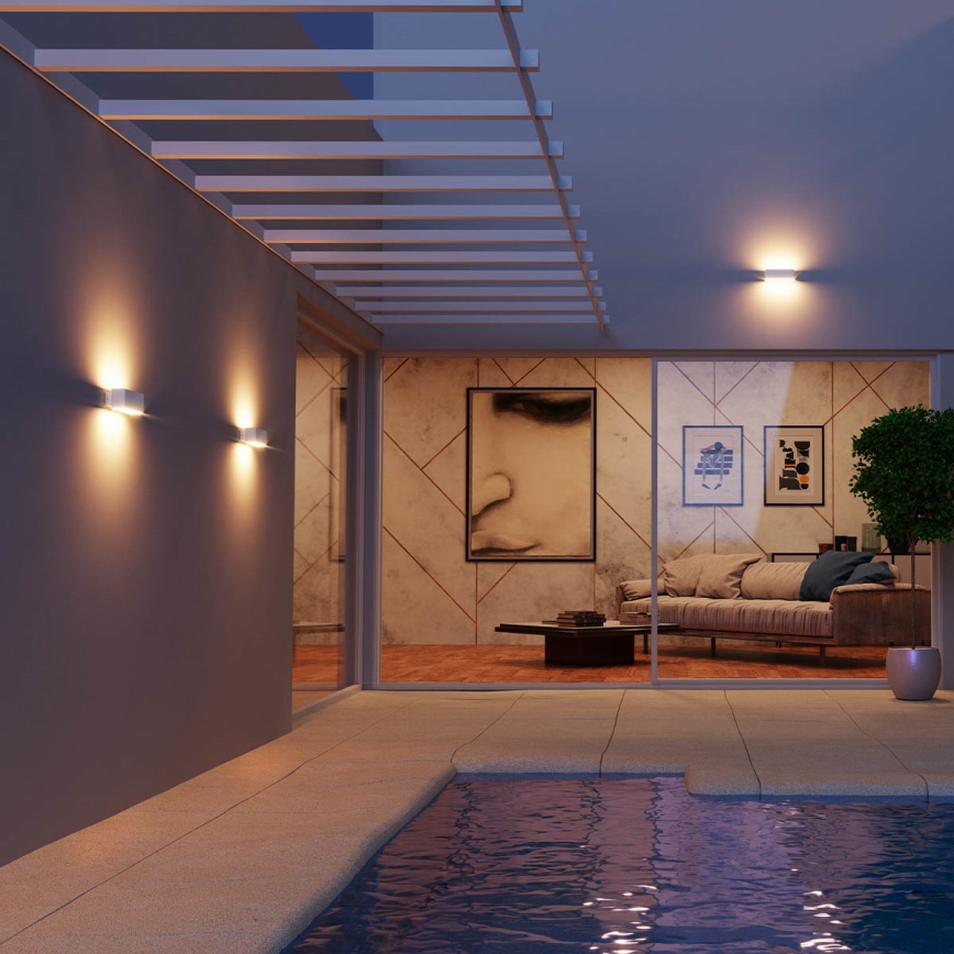 Redo 90095 - LED Venkovní nástěnné svítidlo PLANIT LED/10W/230V 3000K IP54 bílá