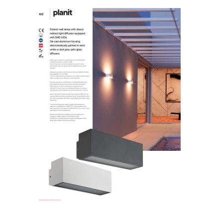 Redo 90095 - LED Venkovní nástěnné svítidlo PLANIT LED/10W/230V 3000K IP54 bílá