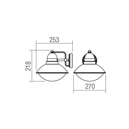 Redo 9014 - Venkovní nástěnné svítidlo DALMA 1xE27/42W/230V IP44