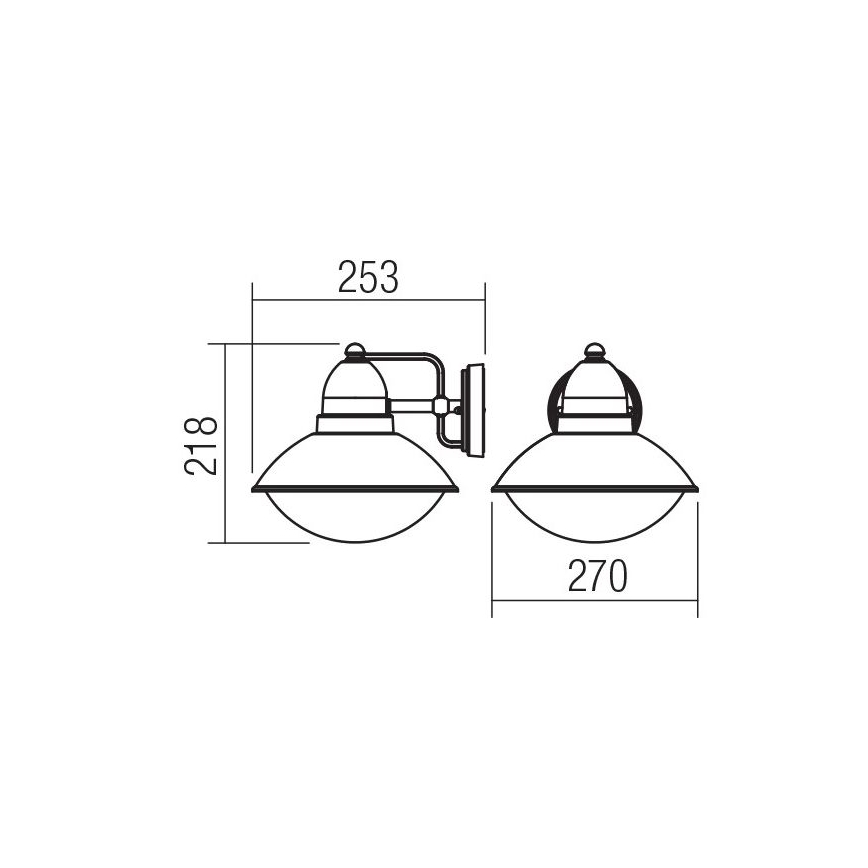 Redo 9014 - Venkovní nástěnné svítidlo DALMA 1xE27/42W/230V IP44