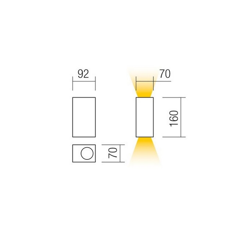 Redo 90152 - Venkovní nástěnné svítidlo PUNTA 2xGU10/7W/230V IP44