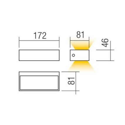 Redo 90153 - LED Venkovní nástěnné svítidlo LAMPRIS 1xLED/9W/230V IP65