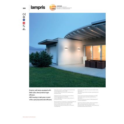 Redo 90154 - LED Venkovní nástěnné svítidlo LAMPRIS LED/12W/230V IP65