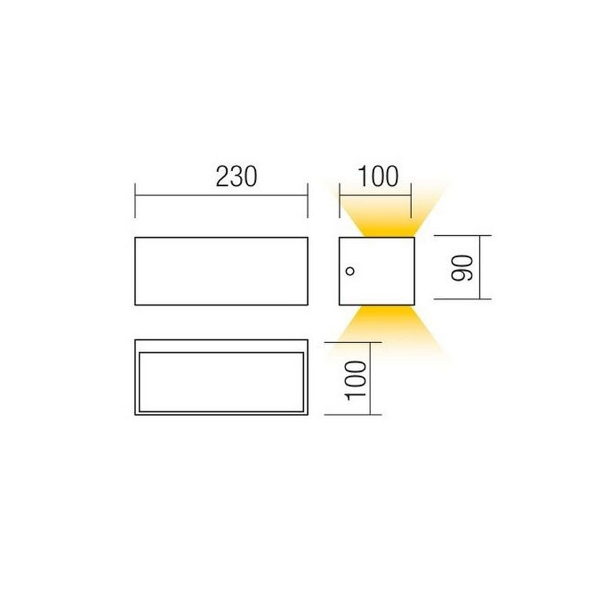 Redo 90154 - LED Venkovní nástěnné svítidlo LAMPRIS LED/12W/230V IP65