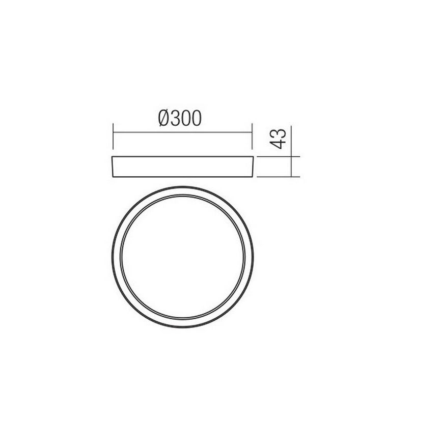 Redo 90156 - LED Venkovní stropní svítidlo PONZA LED/18W/230V pr. 30 cm IP65