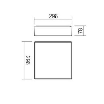 Redo 90158 - LED Venkovní stropní svítidlo MARINA LED/16W/230V 29,6x29,6 cm IP65 antracit