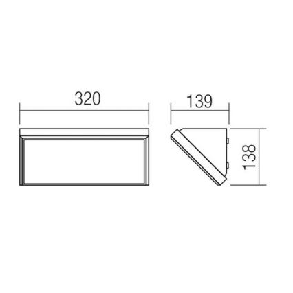 Redo 90160 - LED Venkovní nástěnné svítidlo MAKO 1xLED/21W/230V IP65