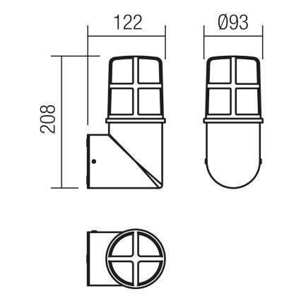 Redo 90198 - Venkovní nástěnné svítidlo TRITON 1xE27/28W/230V IP54 černá