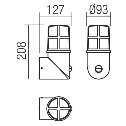 Redo 90199 - Venkovní svítidlo se senzorem TRITON 1xE27/28W/230V IP54 mosaz