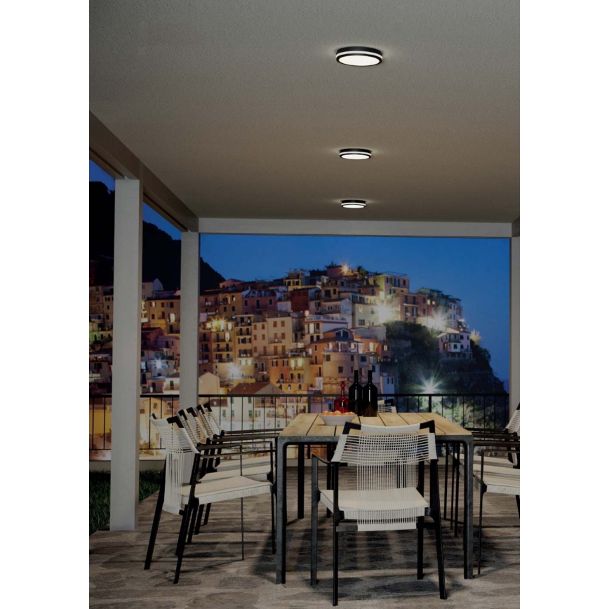 Redo 90286 - LED Venkovní stropní svítidlo ISOLA LED/24W/230V pr. 26 cm 3000/4000/6500K IP54 antracit