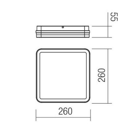 Redo 90292 - LED Venkovní stropní svítidlo se senzorem ISOLA LED/24W/230V 26x26 cm 3000/4000/6500K IP54 antracit