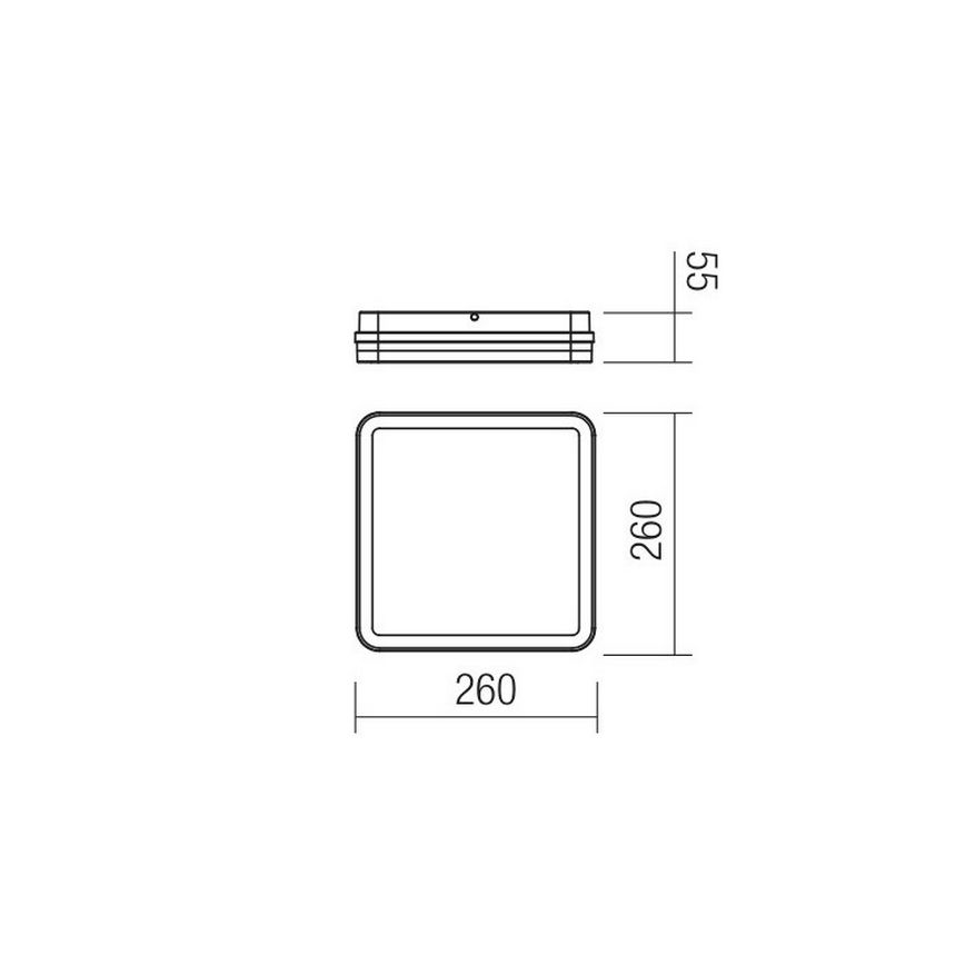 Redo 90292 - LED Venkovní stropní svítidlo se senzorem ISOLA LED/24W/230V 26x26 cm 3000/4000/6500K IP54 antracit