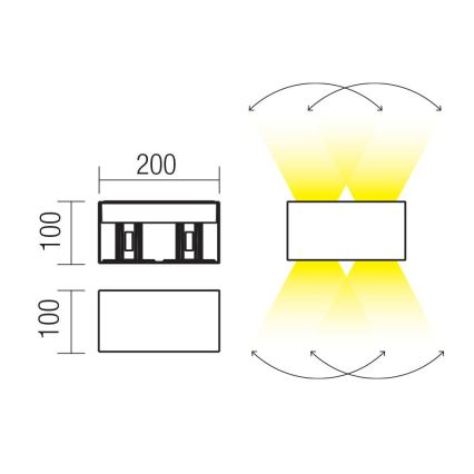 Redo 90300 - LED Venkovní nástěnné svítidlo VARY 4xLED/5W/230V 3000K IP54 bílá