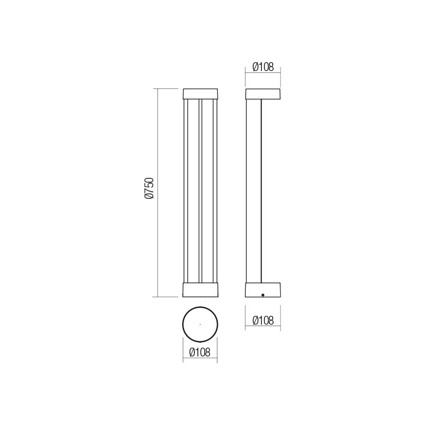 Redo 90365 - LED Venkovní lampa ZEUS LED/11,5W/230V 3000K 75 cm IP54 antracit
