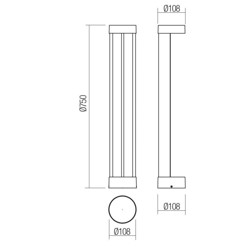 Redo 90366 - LED Venkovní lampa ZEUS LED/11,5W/230V 3000K 75 cm IP54 hnědá