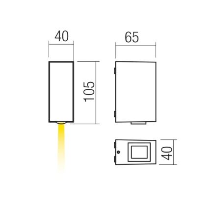 Redo 90415 - LED Venkovní nástěnné svítidlo ACE LED/3,36W/230V 3000K IP54 šedá