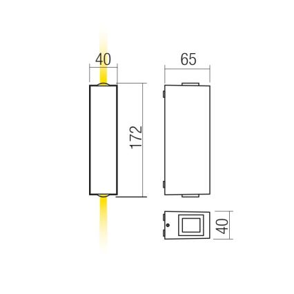 Redo 90421 - LED Venkovní nástěnné svítidlo ACE 2xLED/5,84W/230V 3000K IP54 šedá