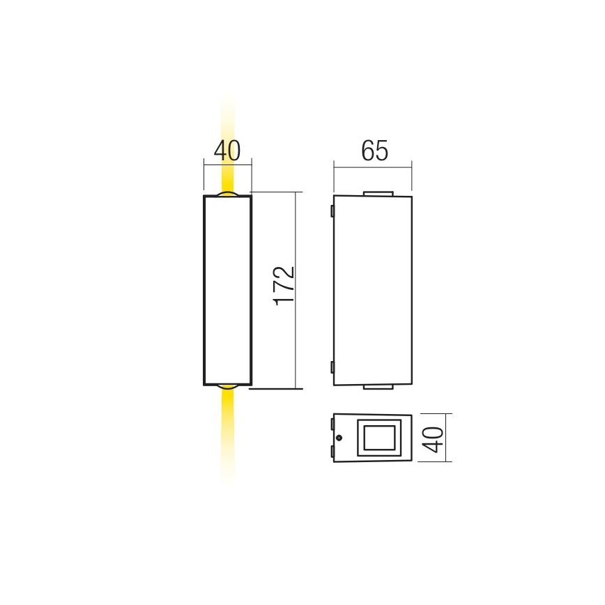 Redo 90421 - LED Venkovní nástěnné svítidlo ACE 2xLED/5,84W/230V 3000K IP54 šedá