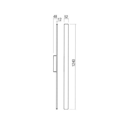 Redo 90431 - LED Venkovní nástěnné svítidlo REFLEXA LED/20W/230V 3000K 124 cm IP54 antracit